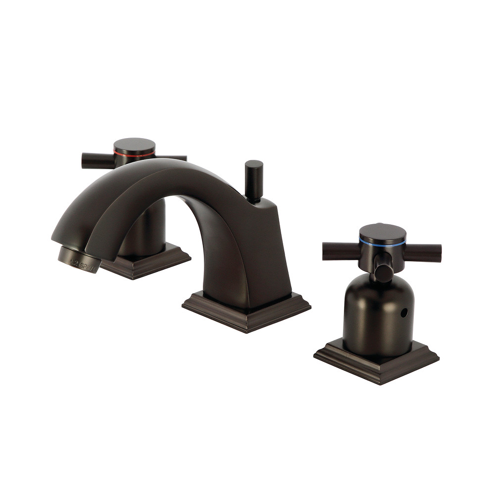 Two Handle 3 Hole Deck Mount Widespread Bathroom Faucet with Pop-Up Drain, Oil Rubbed Bronze