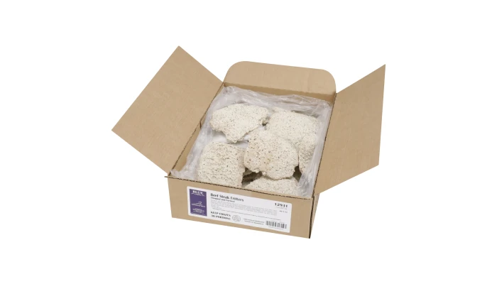 AdvancePierre® Blue Label Raw Breaded Black Pepper Western Style Country Fried Beef Steak Fritters_image_5