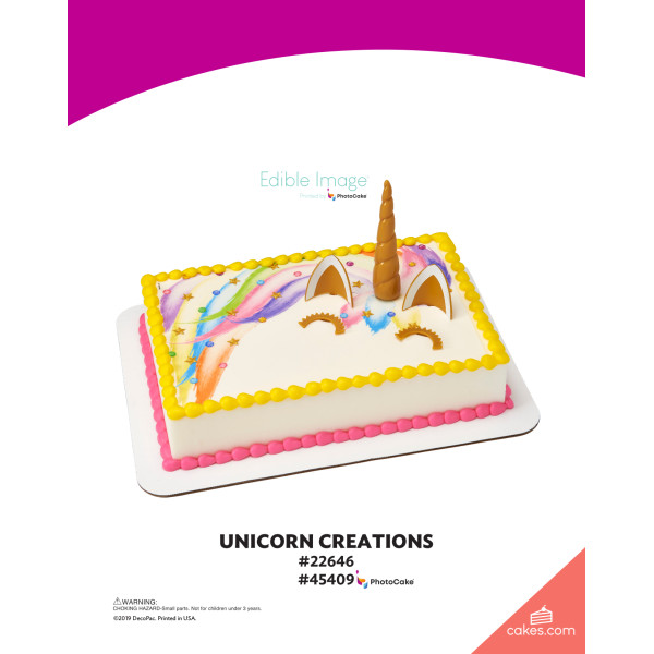 Unicorn Creations The Magic of Cakes® PhotoCake® Enhanced Background Page