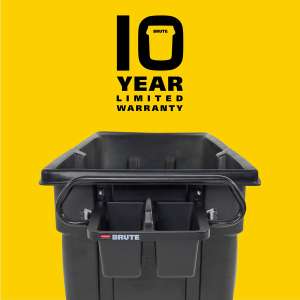 Rubbermaid Commercial, BRUTE, Ergonomic Rotomolded Tilt Truck Handle and Caddy, Black