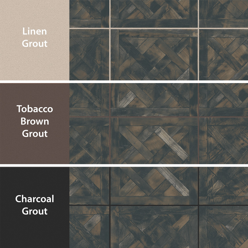 Kings Forest Lattice Black 17-5/8 in. x 17-5/8 in. Ceramic Floor and Wall Tile