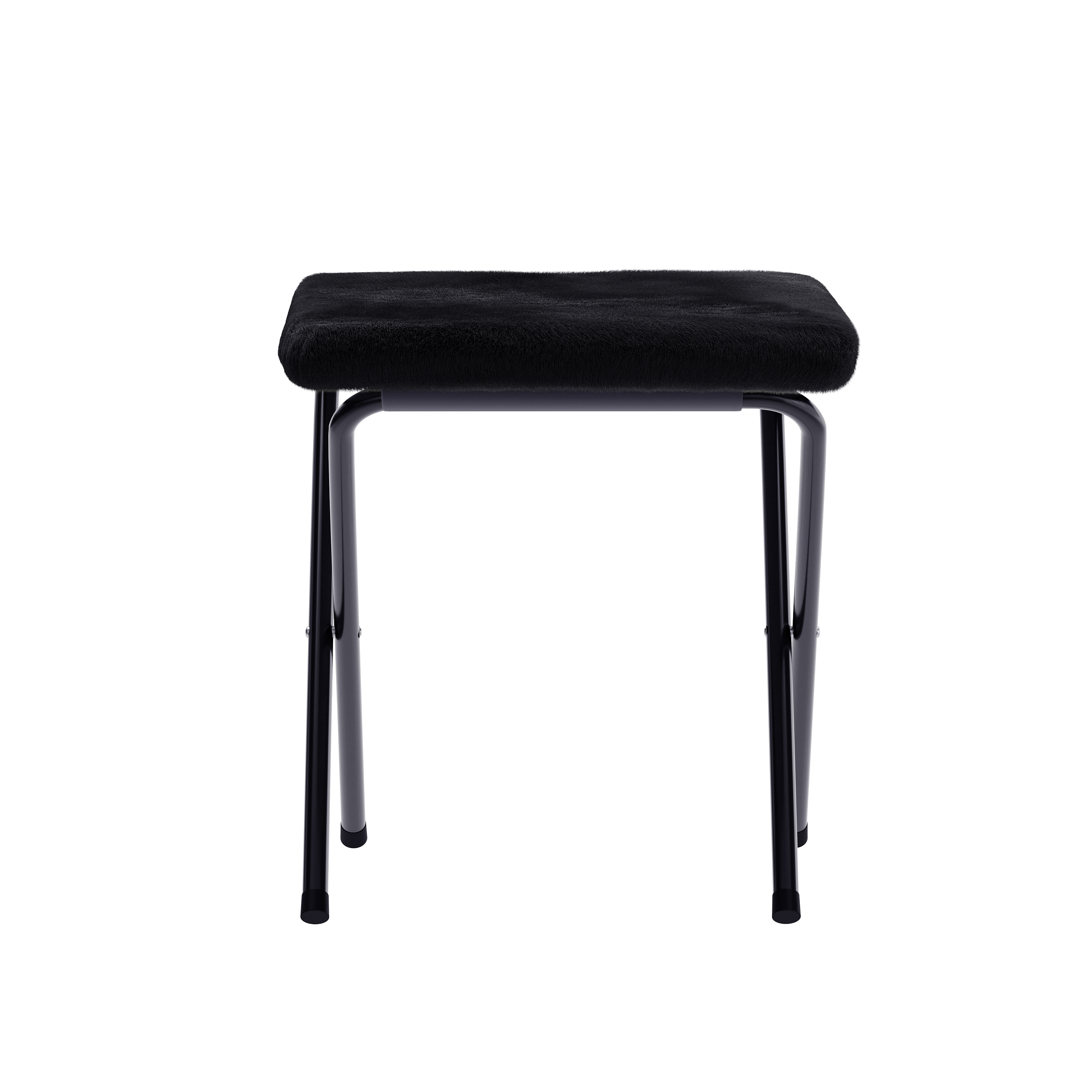 Archer 28" Oversized Portable Faux Fur Folding Saucer Chair with Folding Otto... - Picture 13 of 49