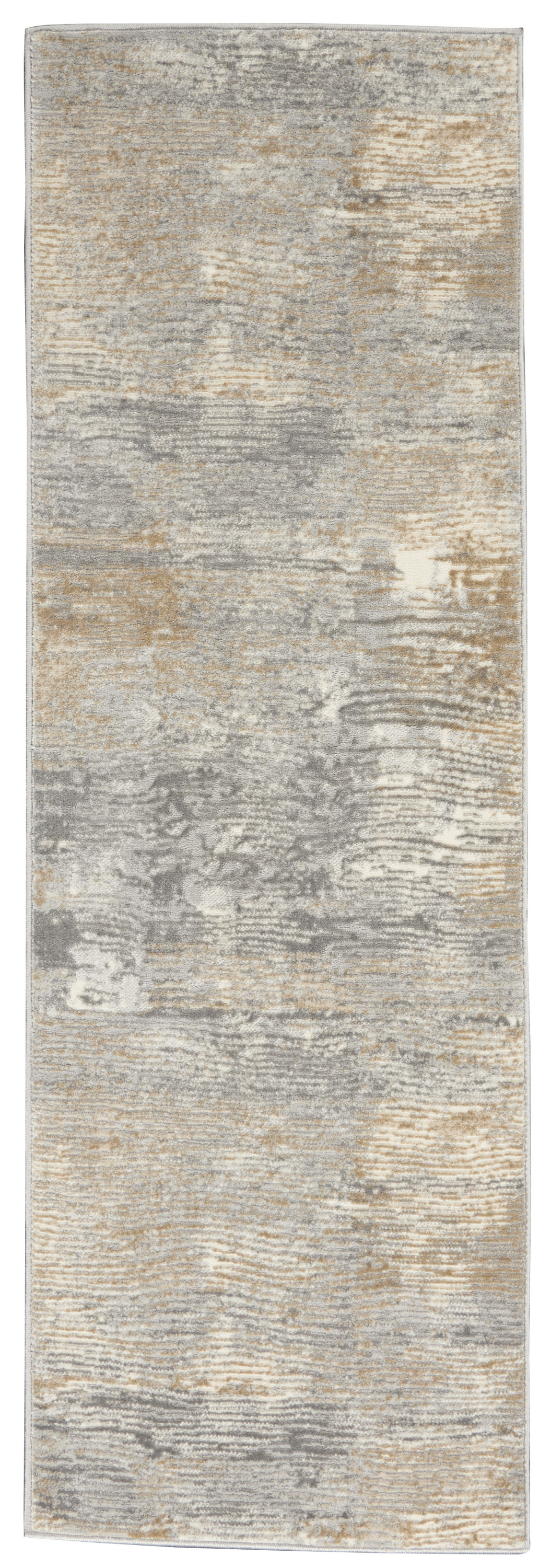 Nourison Solace 2'3" x 7'3" Grey Beige Modern Indoor Rug