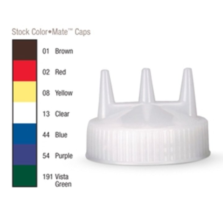 Traex® wide-mouth squeeze dispenser Tri Tip™ replacement cap in brown