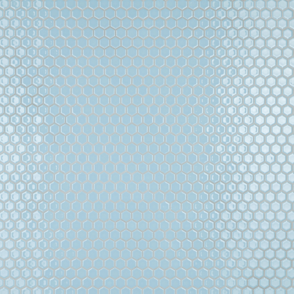 Hudson 1″ Hex Cashmere Blue 11-7/8 in. x 13-1/4 in. Porcelain Mosaic Tile