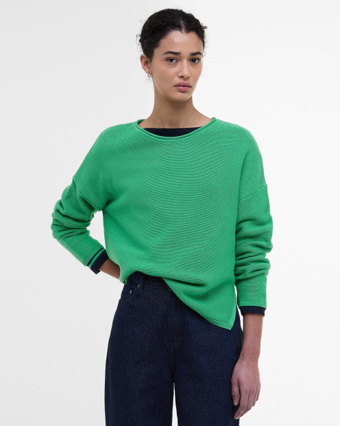 Marine Crew Neck Jumper Kelly Green