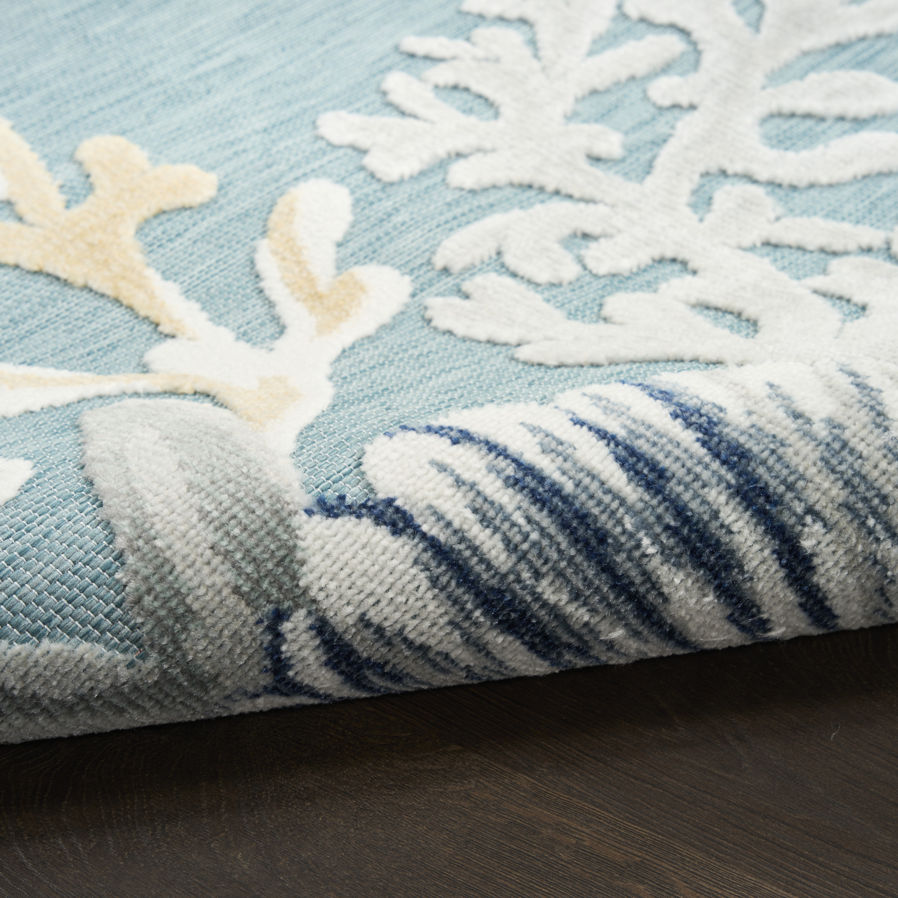 Nourison Suncoast 4' x 6' Teal Multicolor Coastal, Nautical & Beach Rug