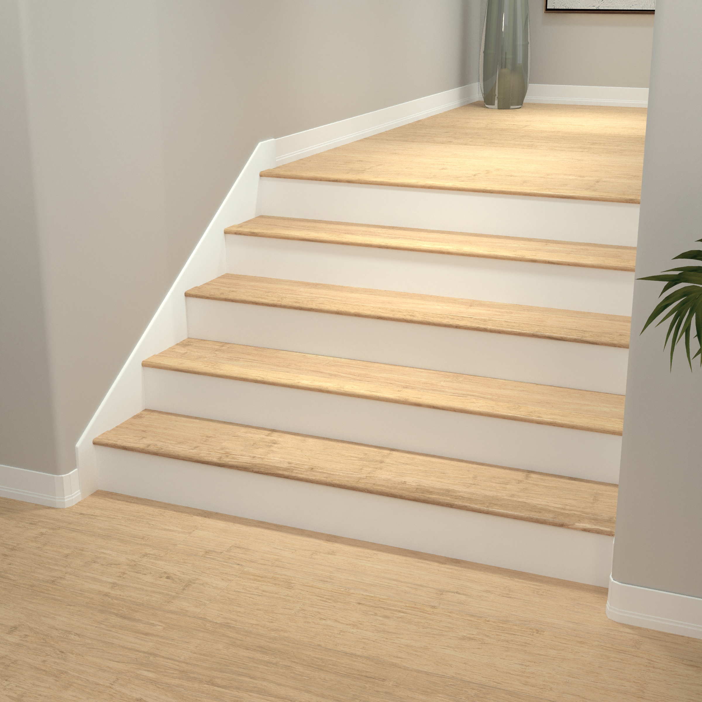 Natural Cali Bamboo Stair Nosing Overlap view 2