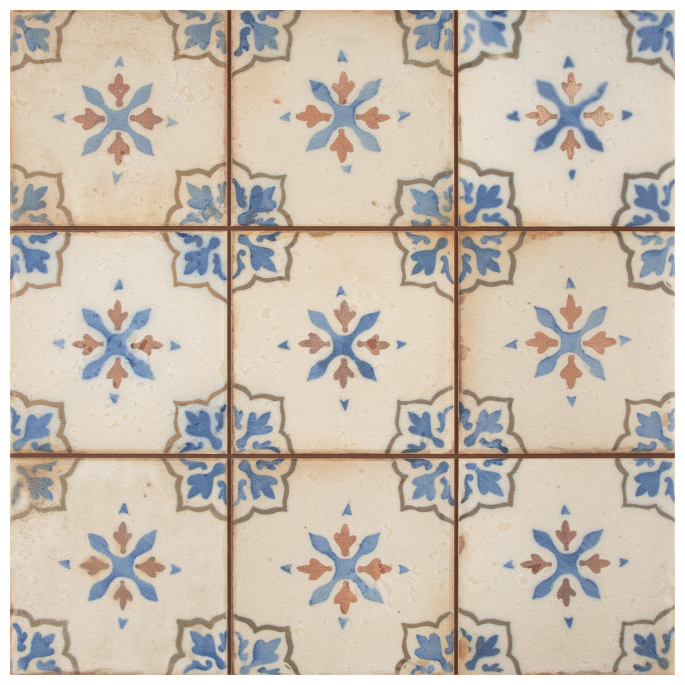 Mirambel Azul 13 in. x 13 in. Ceramic Floor and Wall Tile