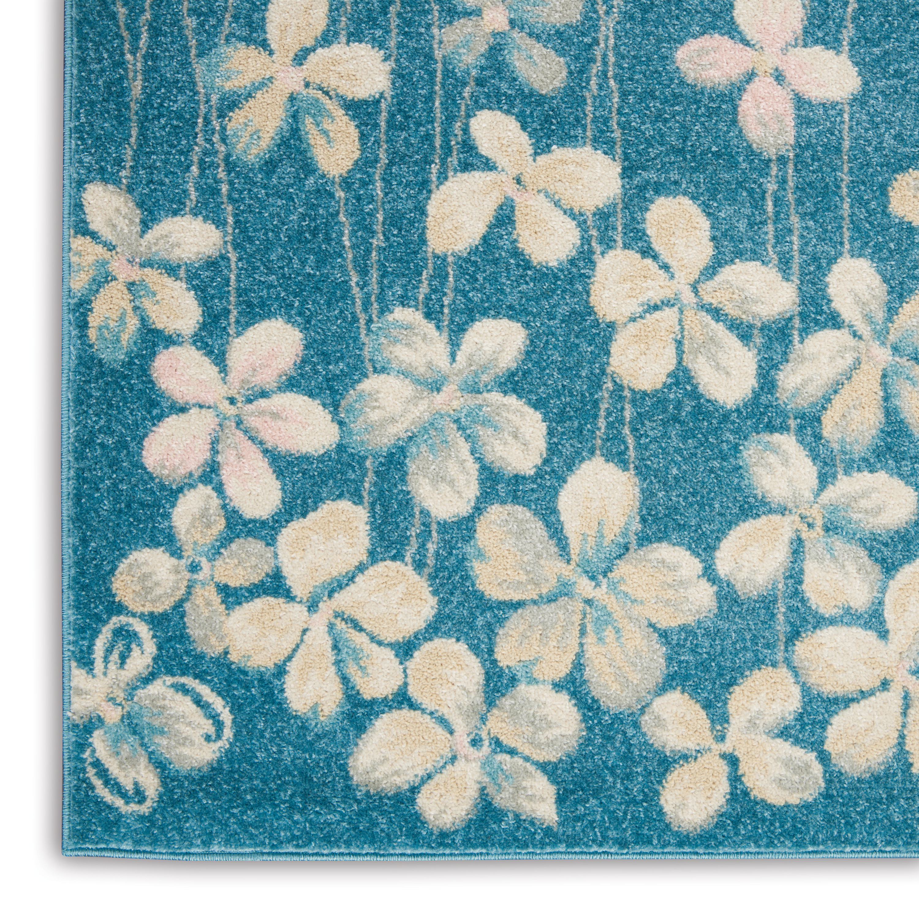 Nourison Tranquil 5'3" x 7'3" Turquoise Contemporary Indoor Rug