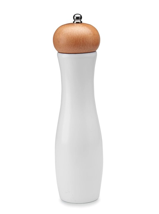 Salt or pepper mill 19.5 cm wood with white base