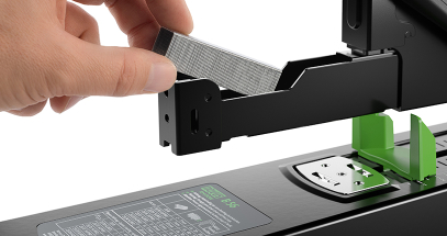 The dual staple guide provides even stapling pressure for superior performance.