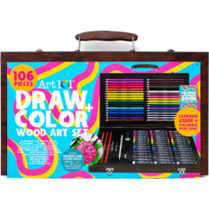 Draw & Color Wood 106-Piece Art Set