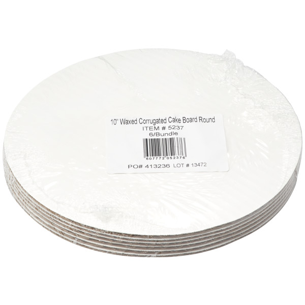 10" Round Waxed Corrugated Cake Board