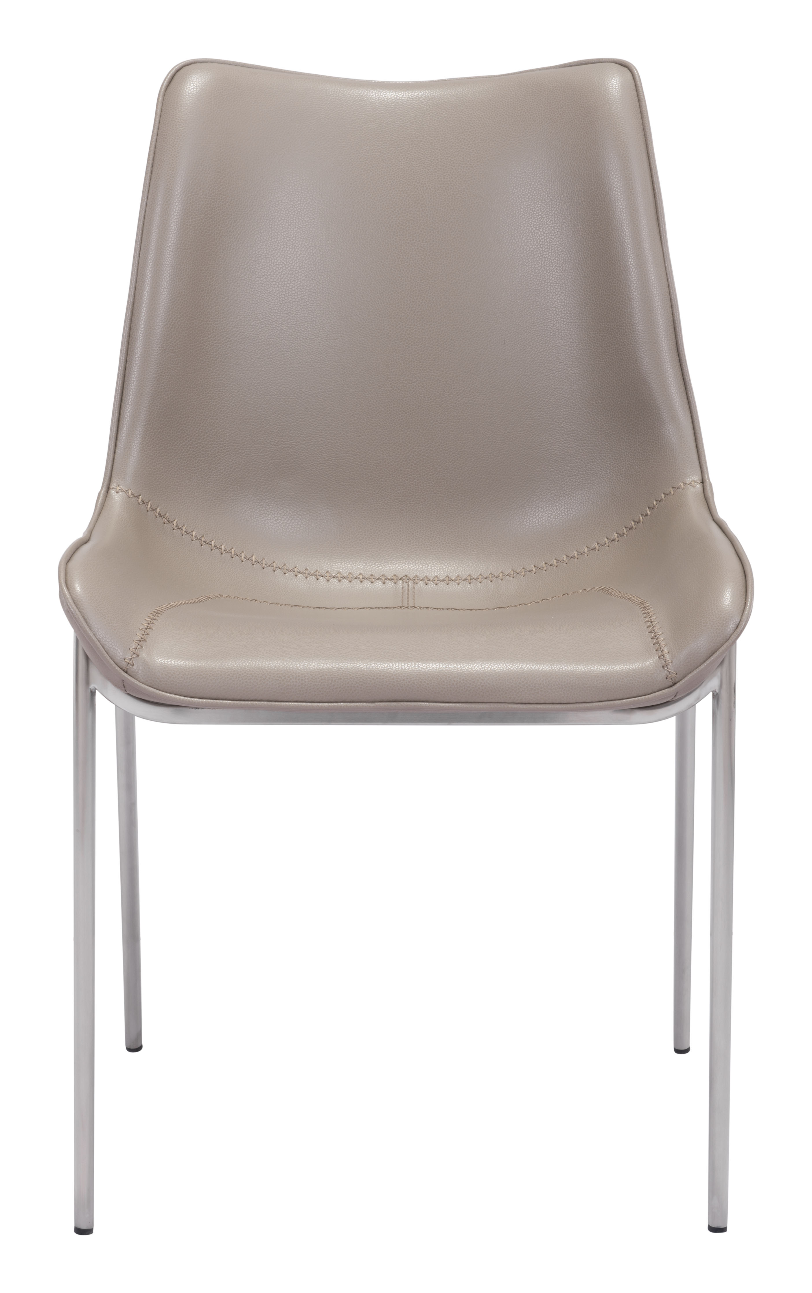 Magnus Dining Chair (Set of 2) Brown & Silver product image