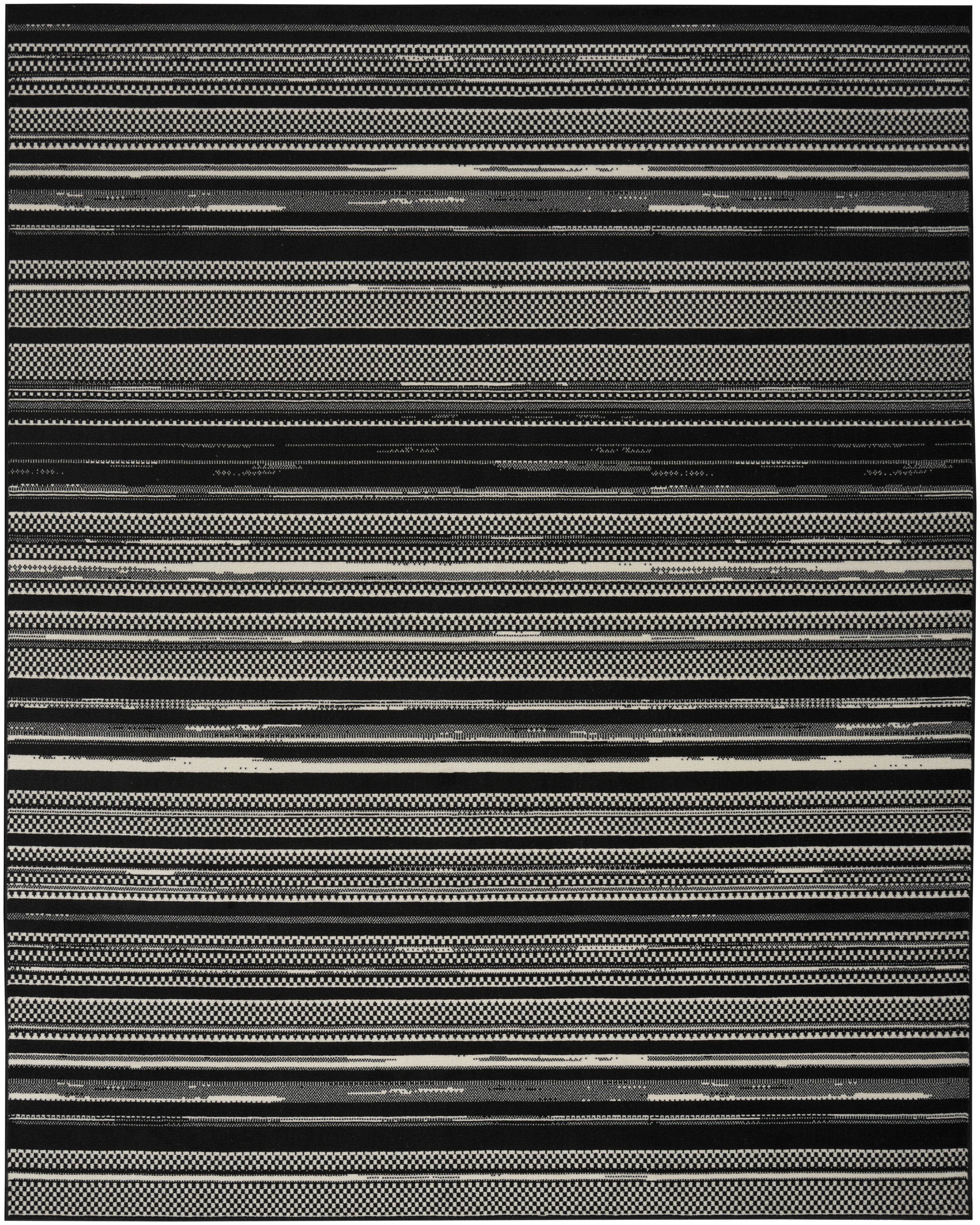 Nourison Grafix 7'10" x 9'10" Black White Modern Indoor Rug