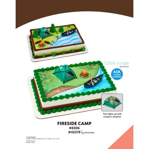 Fireside Camp The Magic of Cakes® PhotoCake® Enhanced Background and Icing Page