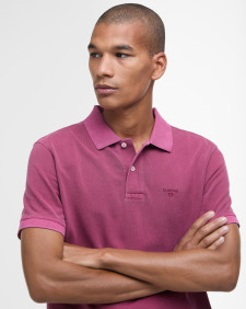 Washed-Out Sports Polo Shirt Washed Raspberry