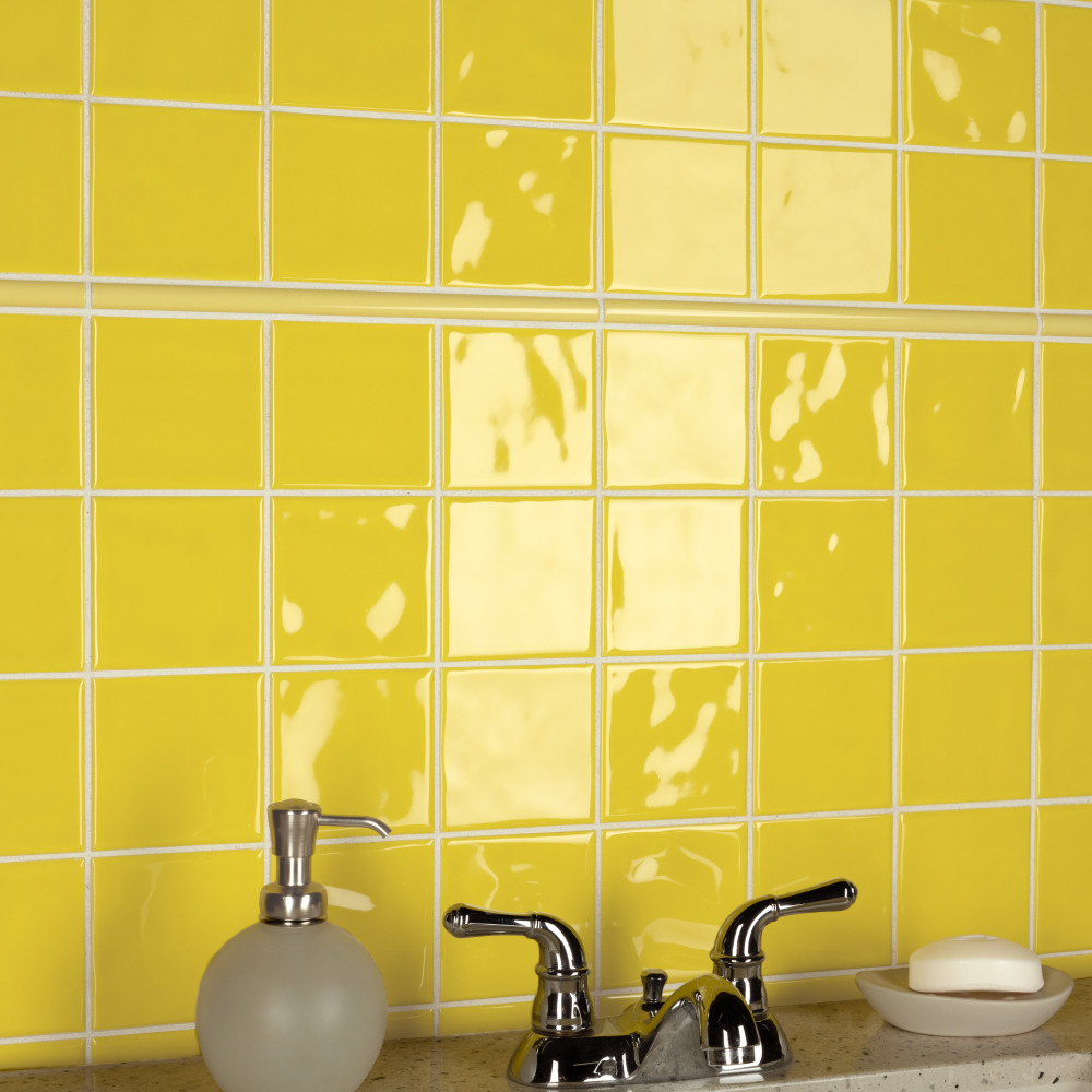 Twist Square Yellow Lemon 11.75x11.75 Square Ceramic Wall Only Digital Pattern