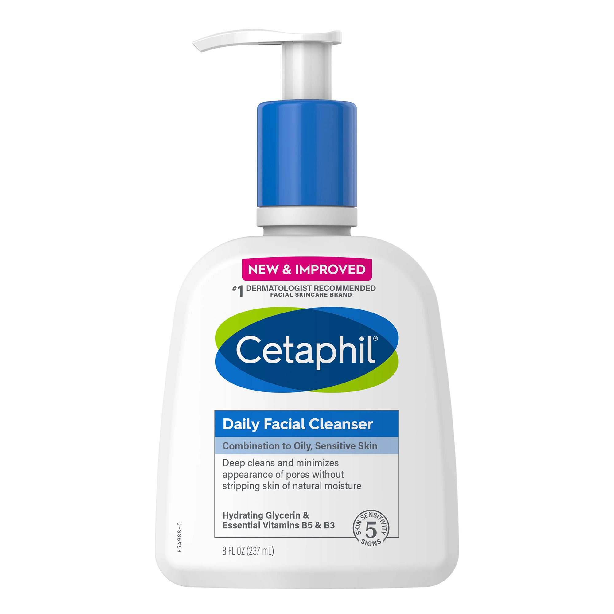 Cetaphil® Daily Facial Cleanser Normal to Oily Skin, 8-ounce Pump Bottle