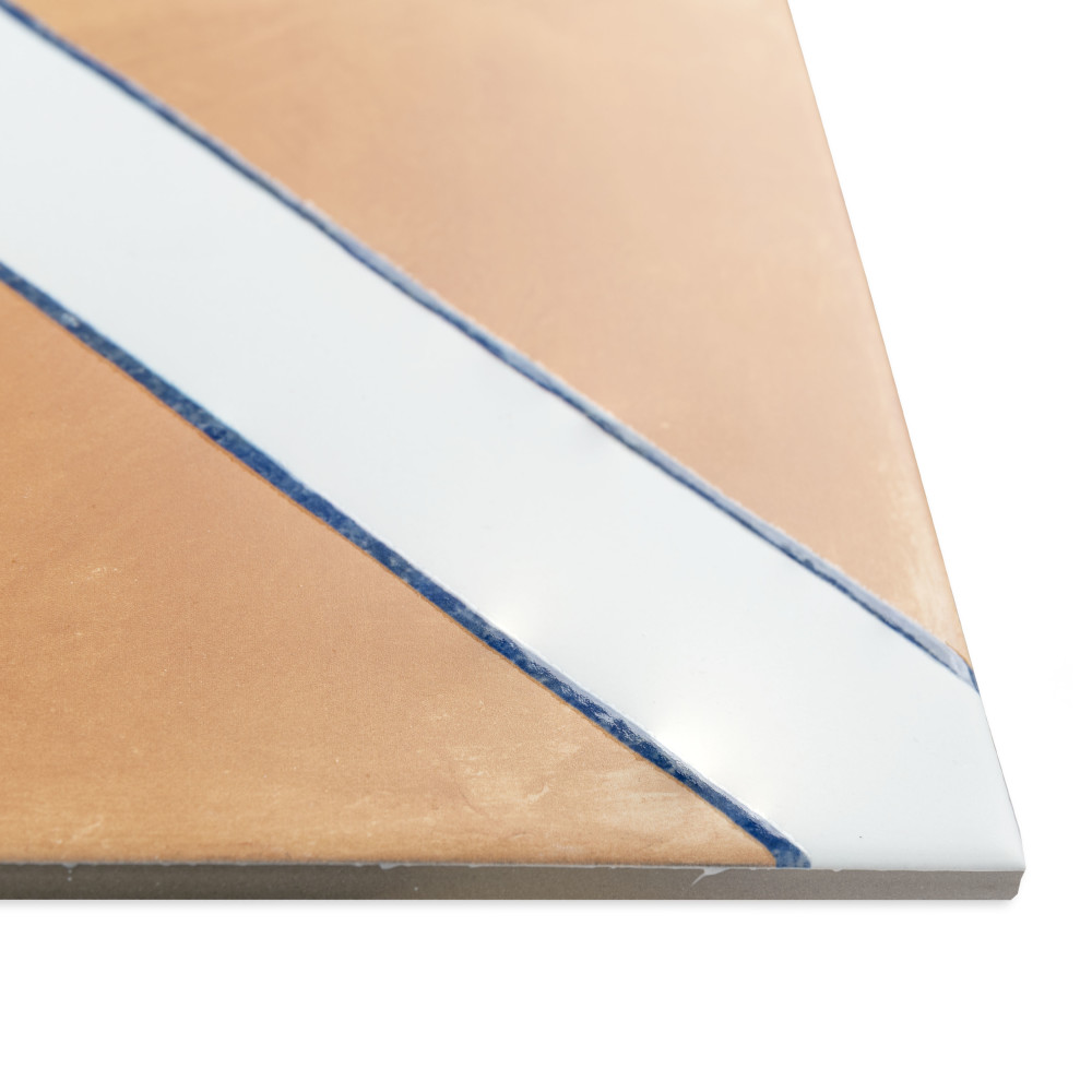Sentier des Ocres Treillis Blue 7-7/8 in. x 7-7/8 in. Porcelain Floor and Wall Tile