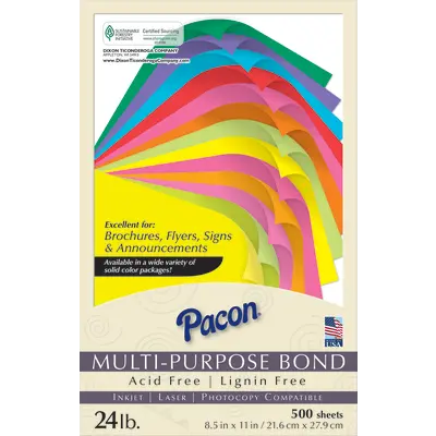 Pacon Multi-Purpose Paper, Hyper Yellow, 8-1/2