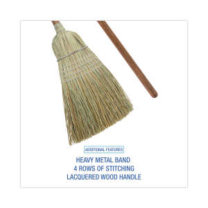 Boardwalk, 8in, Corn/fiber Brooms, Corn Bristles, Gray