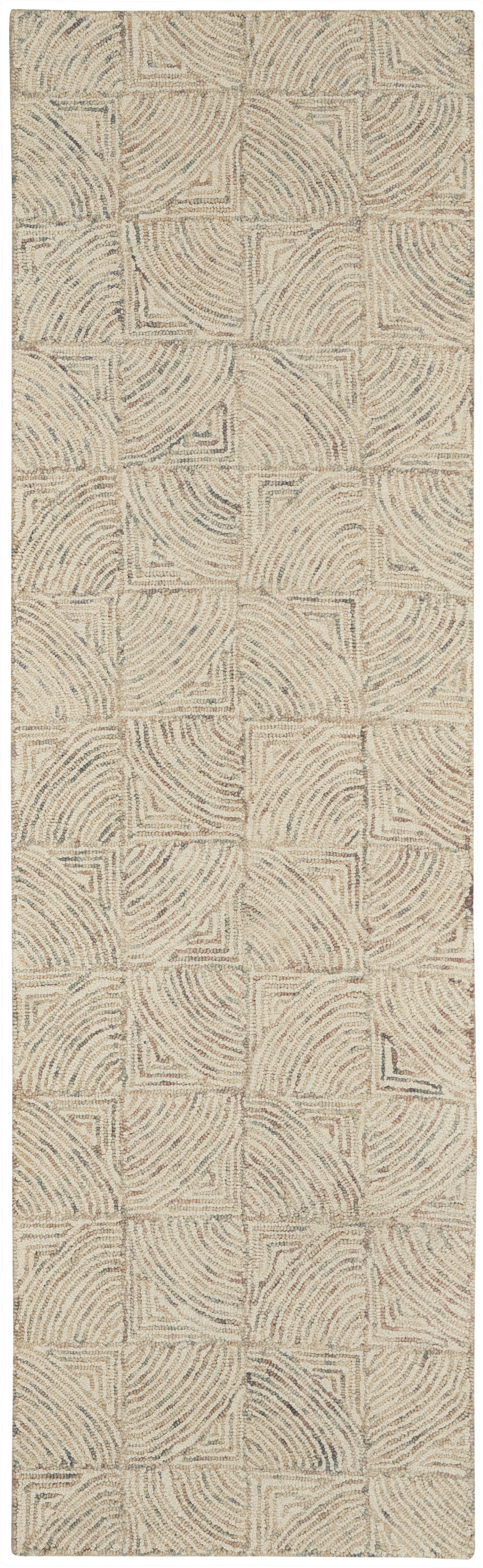 Nourison Interlock 2'3" x 7'6" Ivory Multicolor Modern Indoor Rug