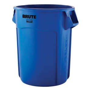 Rubbermaid Commercial, VENTED BRUTE®, 55 gal, Resin, Blue, Round, Receptacle