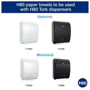 Tork, H80 Advanced, 800ft Roll Towel, 1 ply, White