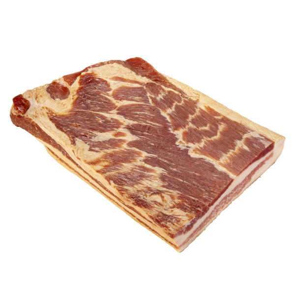 OLD SMOKEHOUSE(r) Bacon, Sugar Cured, 1/2 Slab, 4pc . C1C0 - Front Center Out of Package (Hi Res)