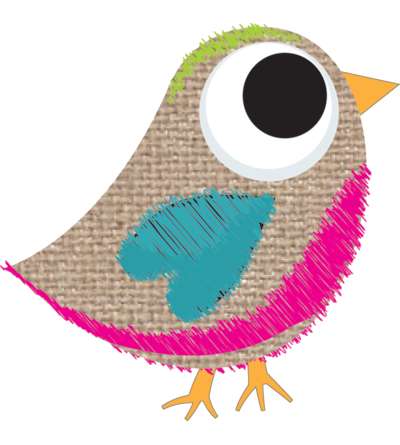 Magnetic Whiteboard Eraser, Scribble Burlap Bird