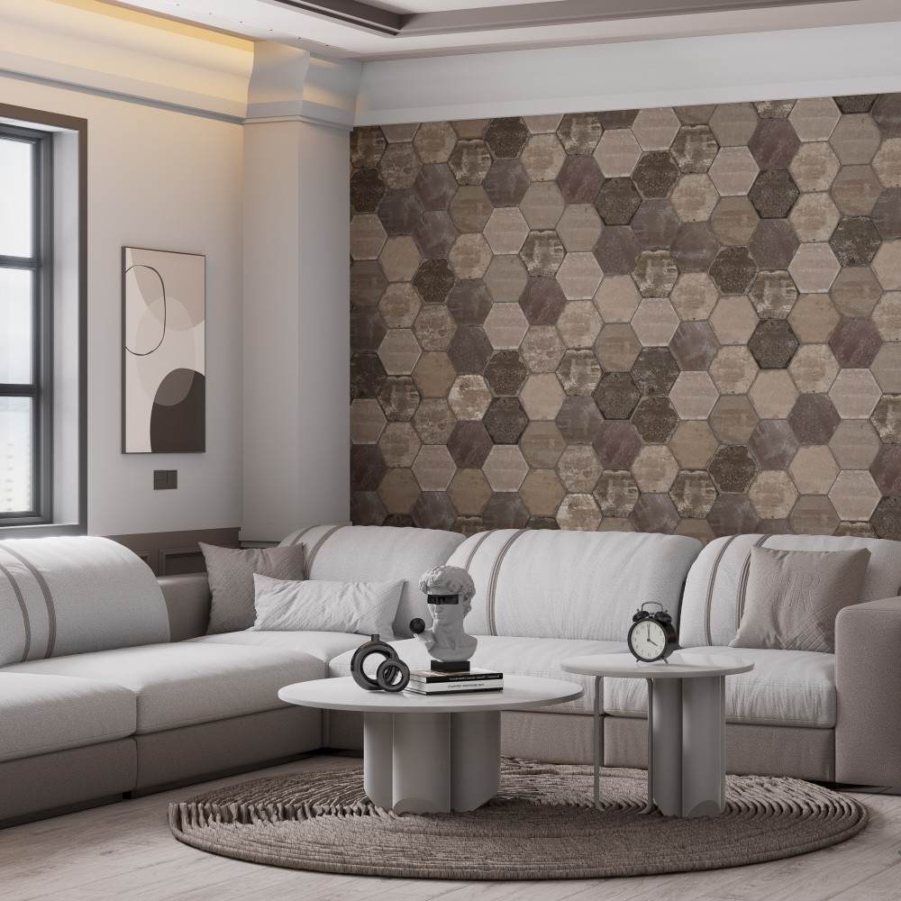 Brickyard Hex Olive 8-1/2 in. x 9-7/8 in. Porcelain Floor and Wall Tile