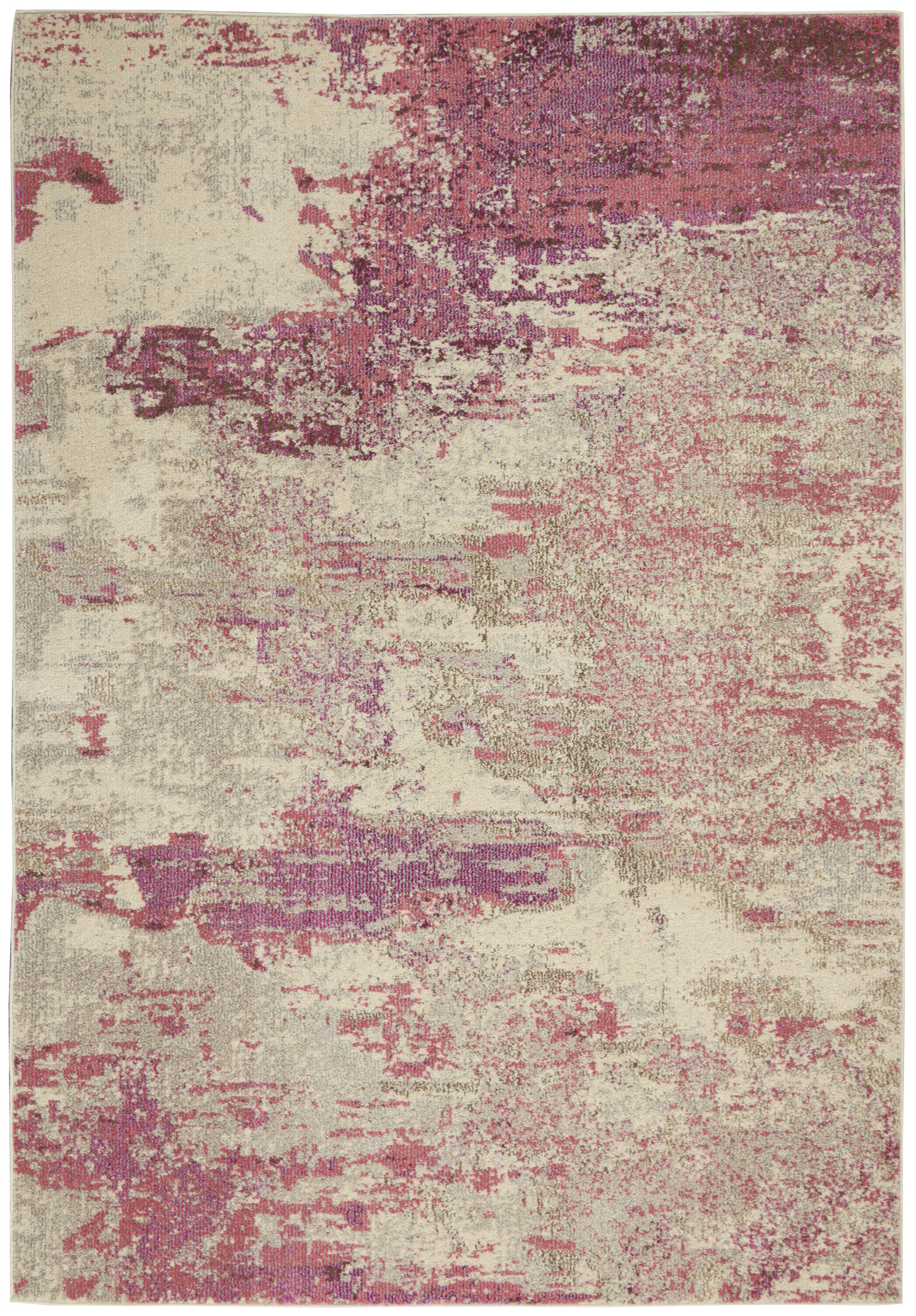 Nourison Celestial 3'11" x 5'11" Ivory Pink Modern Indoor Rug