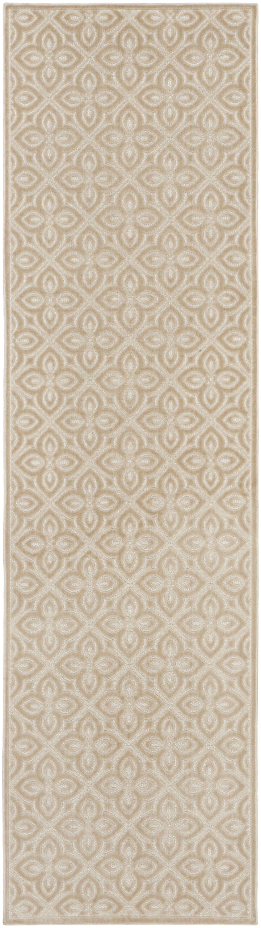 Nourison Washable Charm 2'2" x 10' Beige Ivory Contemporary Indoor Rug