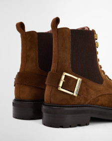 Stivaletti stringati Leonie Tobacco Suede