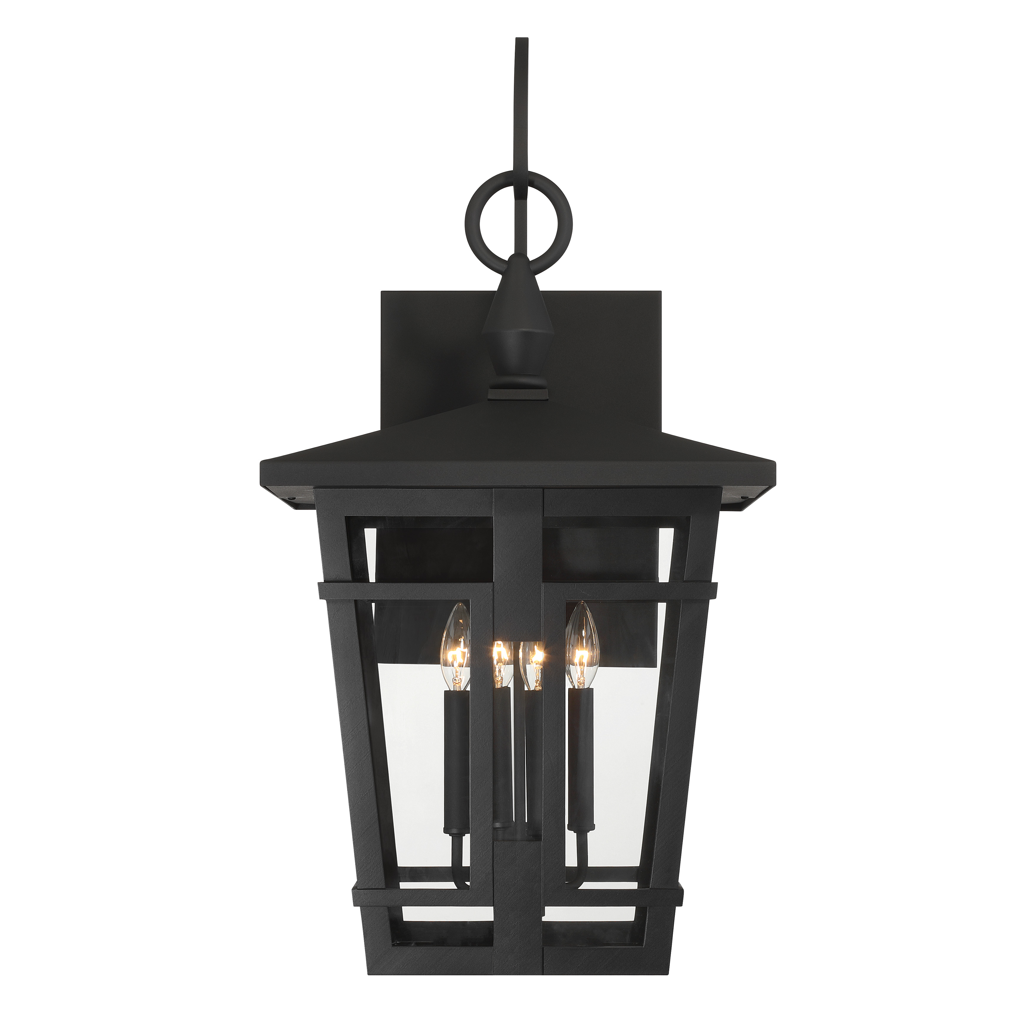 4-Light Outdoor Wall Sconce - Sand Coal Black with Clear Glass - alternate view