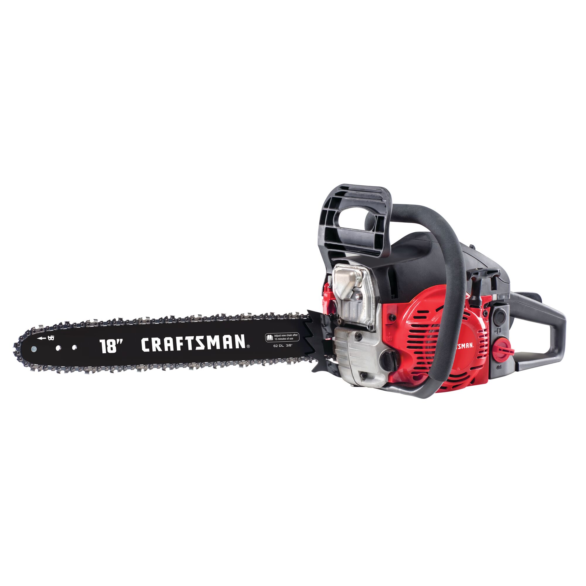 Profile of 18 inch 2 Cycle chainsaw.