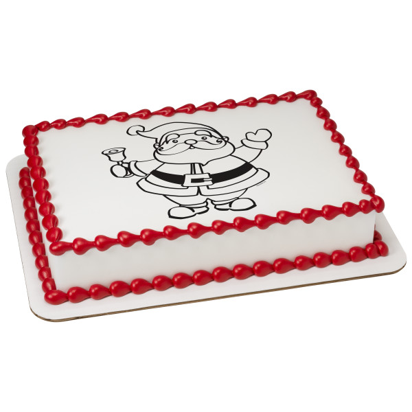Paintable Happy Santa PhotoCake® Edible Image®
