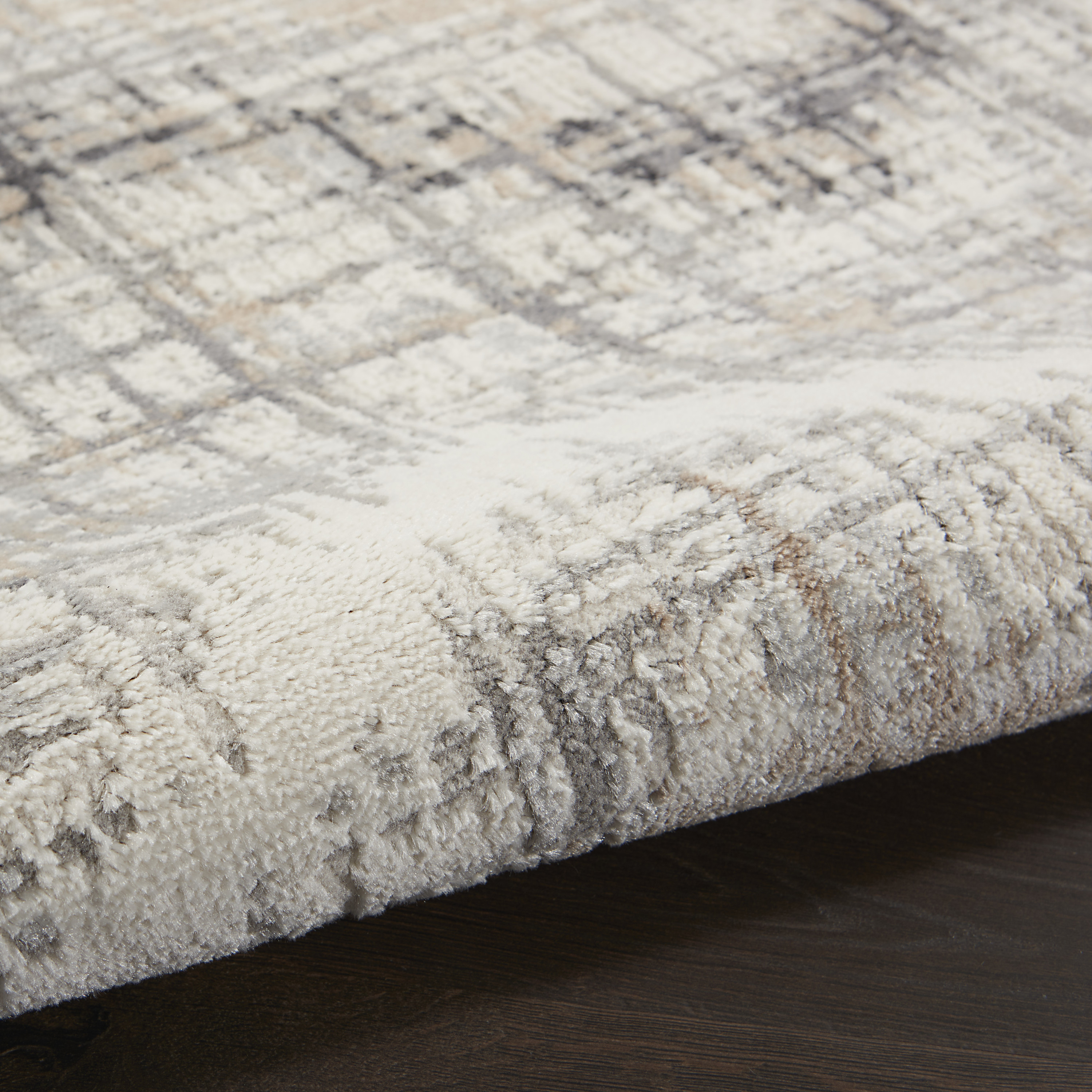 Nourison Elation 2'3" x 7'6" Grey Ivory Modern Indoor Rug