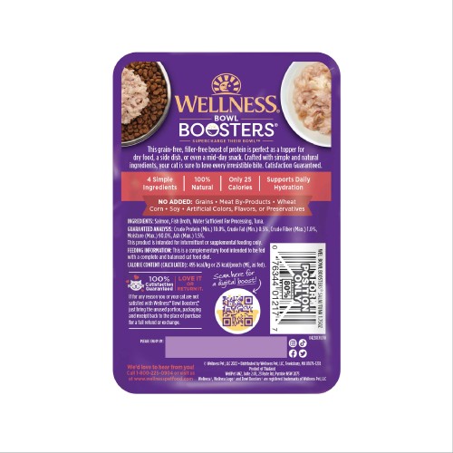 Wellness Bowl Boosters Salmon & Tuna back packaging
