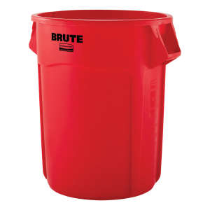 Rubbermaid Commercial, VENTED BRUTE®, 55gal, Resin, Red, Round, Receptacle