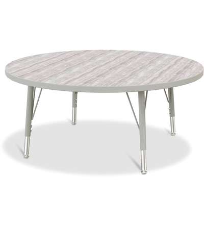 Berries® Round Activity Table - 42" Diameter, E-height - Driftwood Gray/Gray/Gray