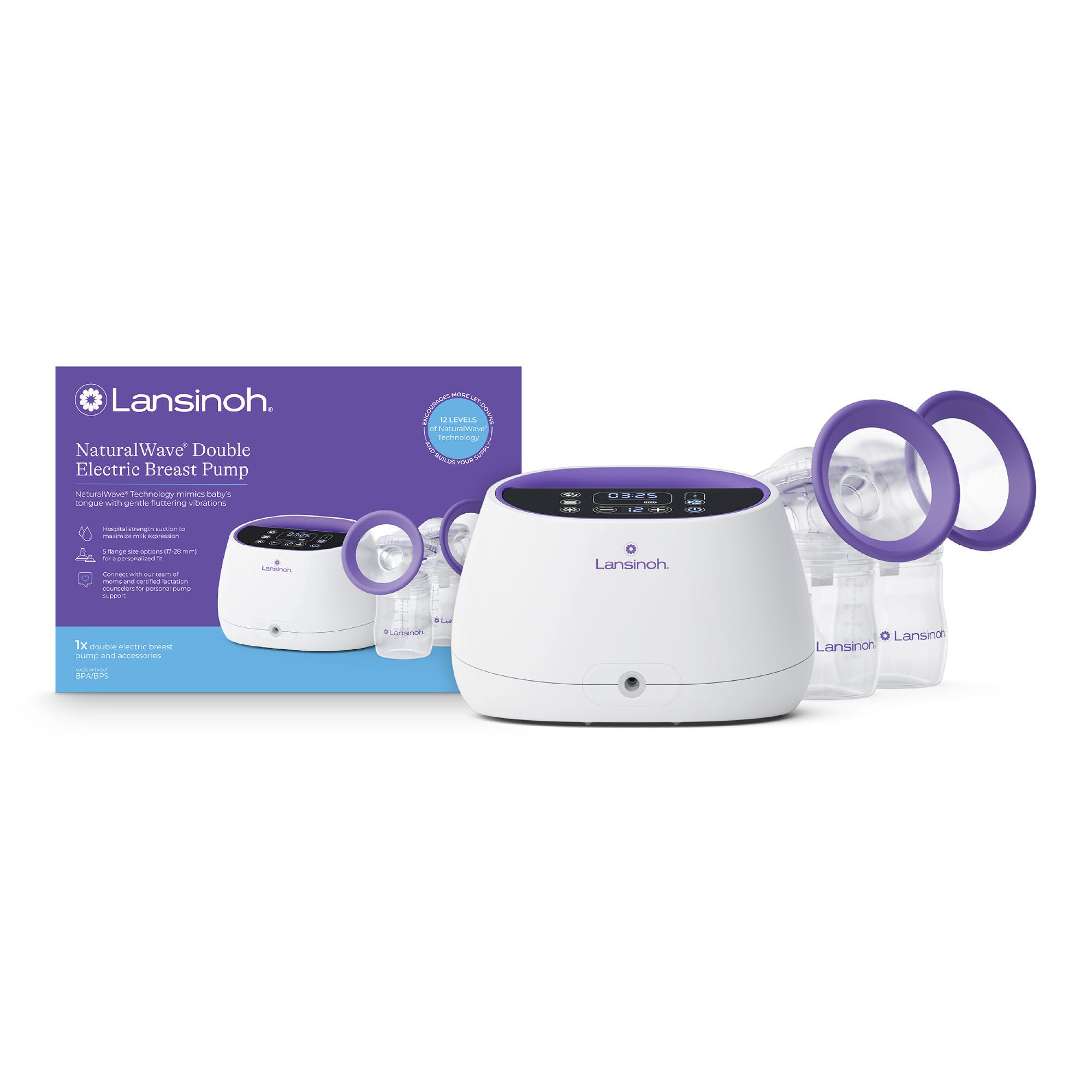 Emerson Healthcare PUMP, BREAST DOUBLE LANSINOH NAT WAVE (3/CS)
