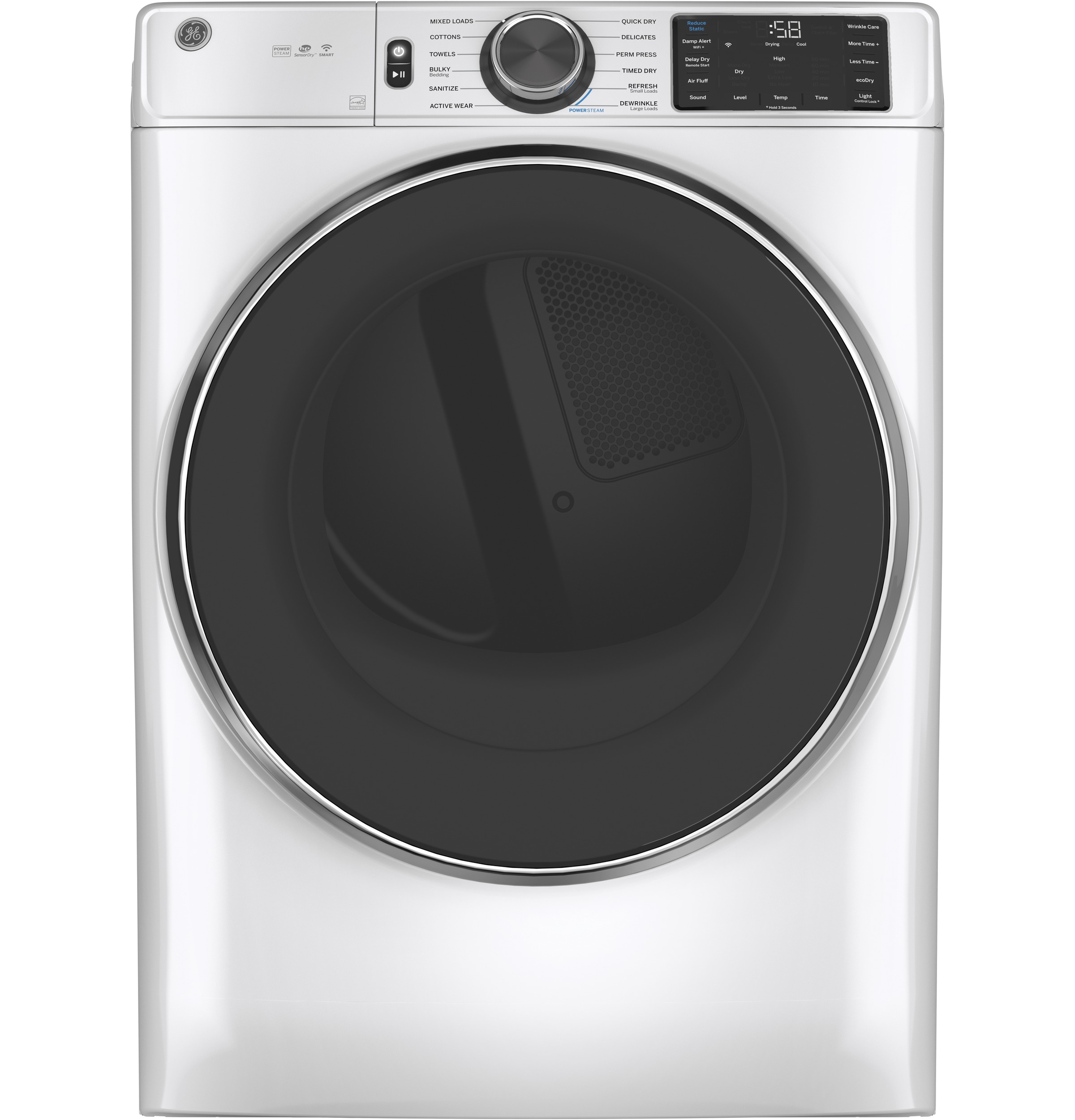GE® ENERGY STAR® 7.8 cu. ft. Capacity Smart Front Load Electric Dryer with Steam and Sanitize Cycle
