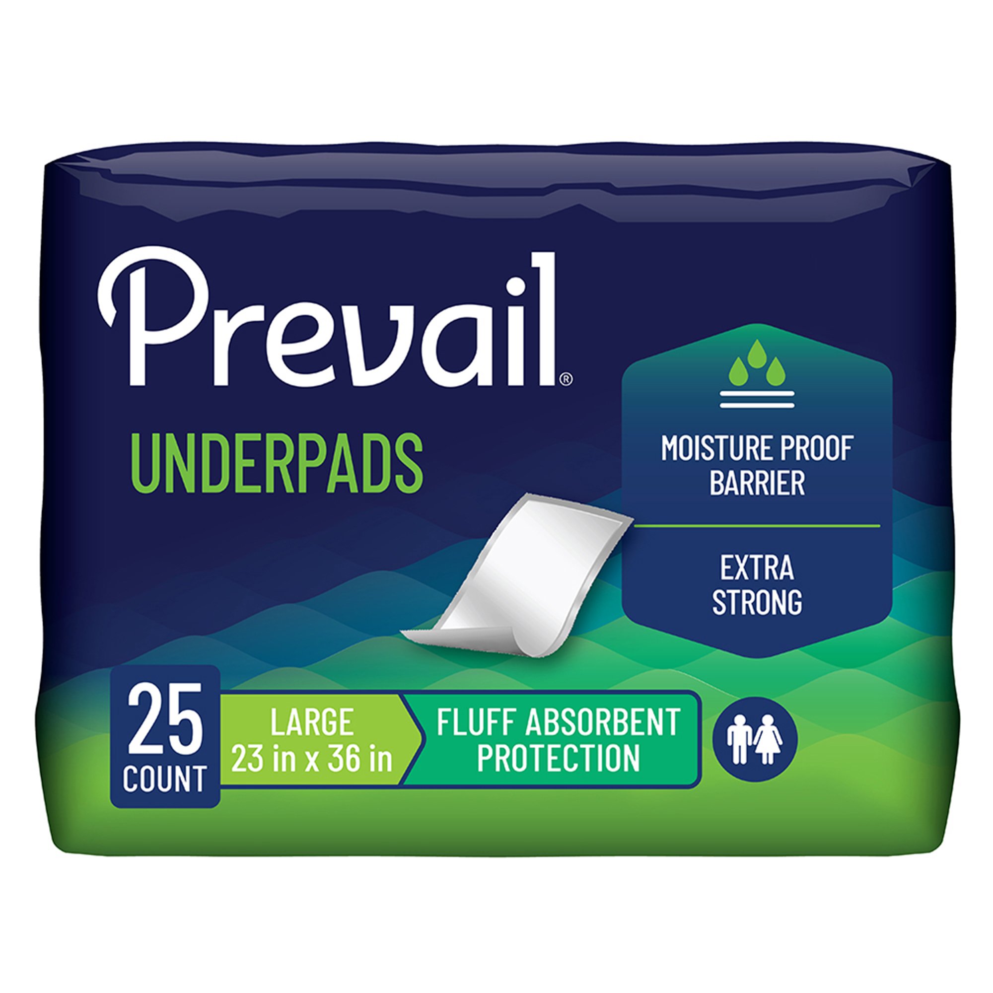Prevail® Total Care™ Fluff Underpads, Large