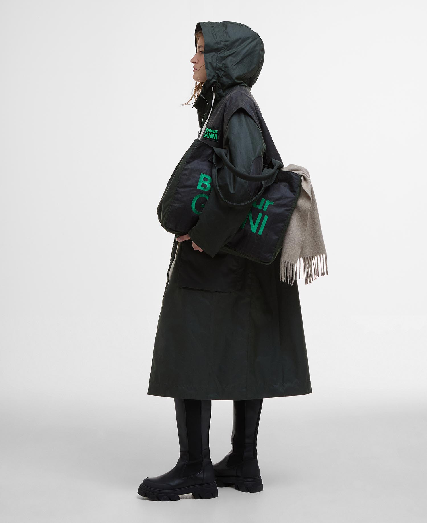 Barbour x GANNI Waxed Parka Jacket image number 1