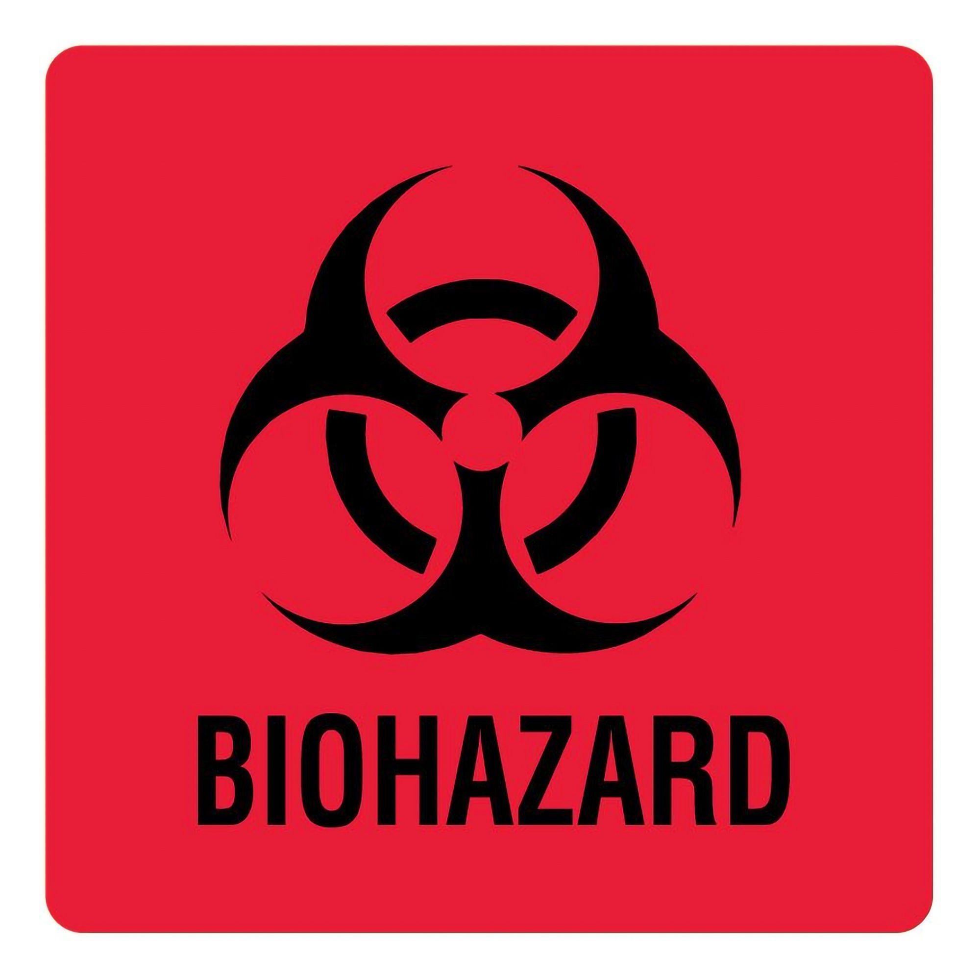 UAL™ Biohazard / Symbol Pre-Printed Label, 3 x 3 Inch