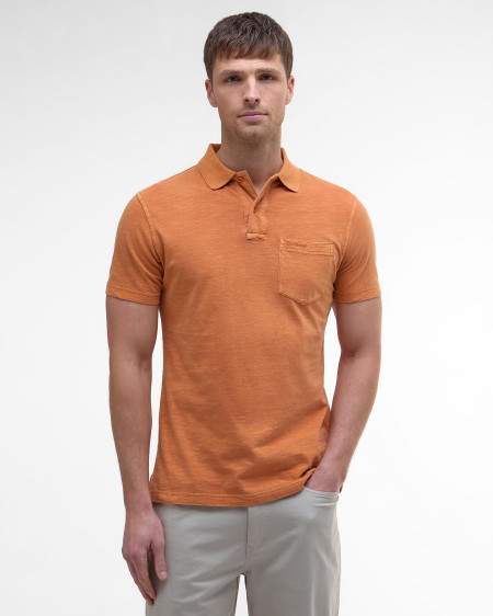 Pigment Dye Slub Polo Shirt