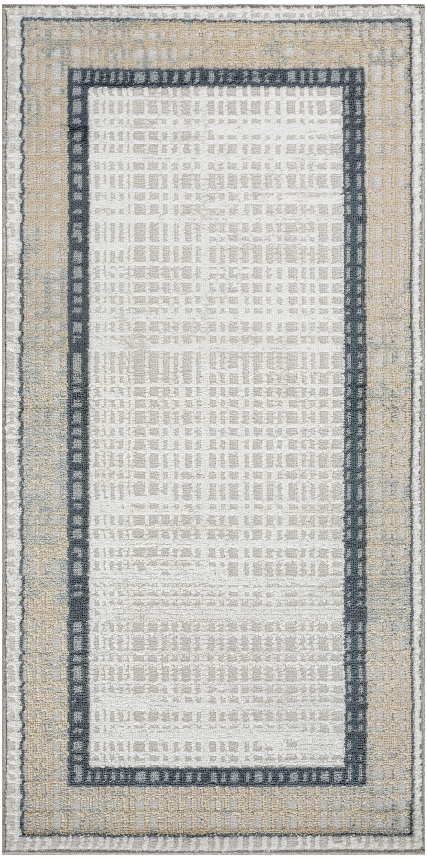 Nourison Dekor 2' x 4' Grey Navy Modern Indoor Rug